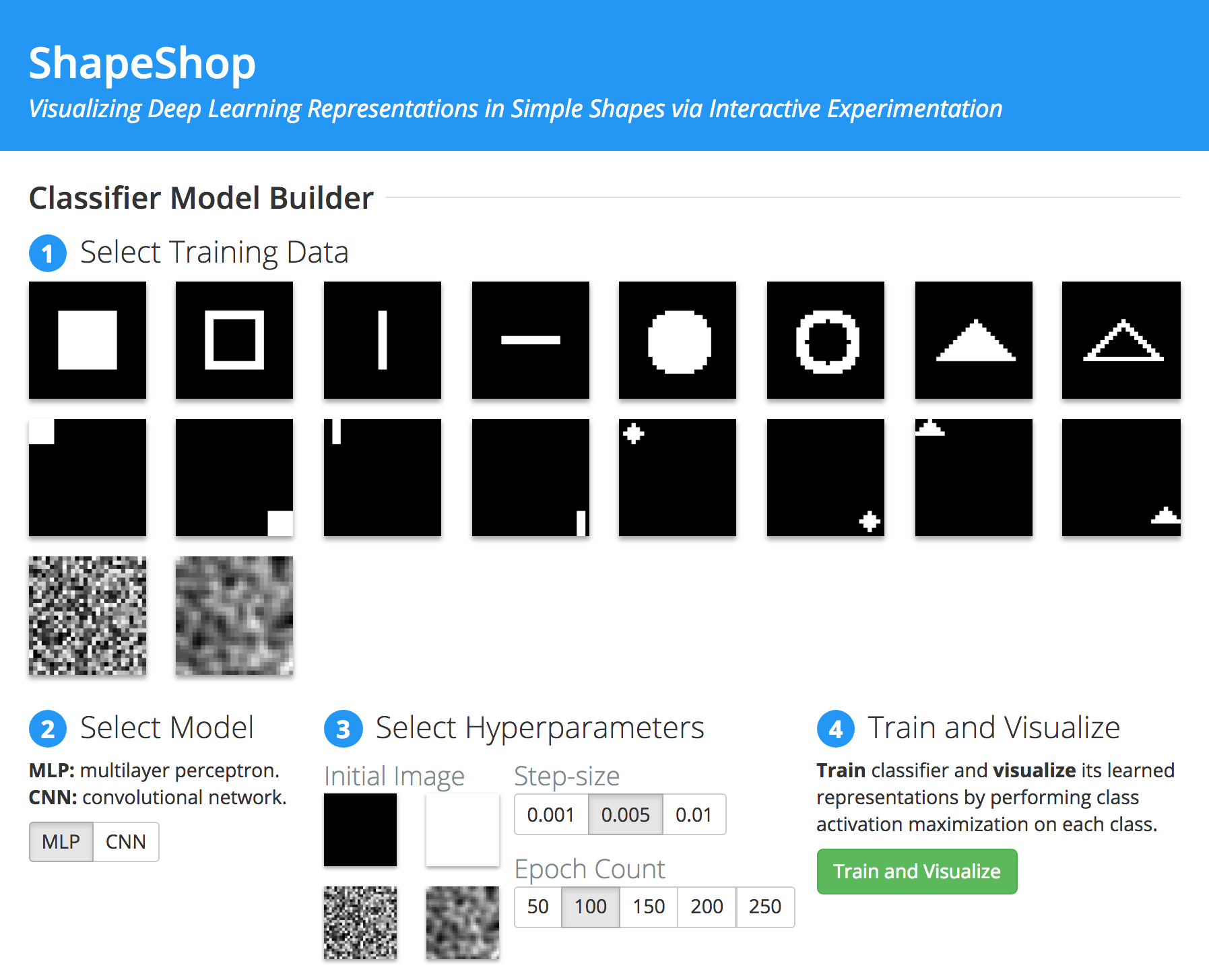 ShapeShop main screen